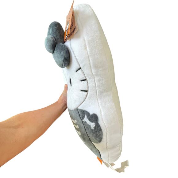 Hello Kitty Skeleton Pillow Halloween Plush White Gray Soft New with Tags - Picture 7 of 16